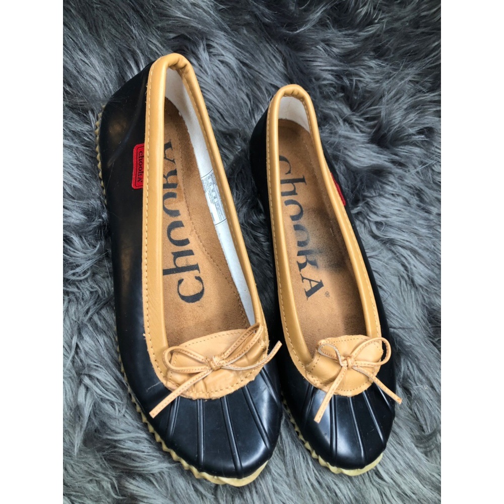 Chooka rain ballet flats rubber EUC 10 women’s